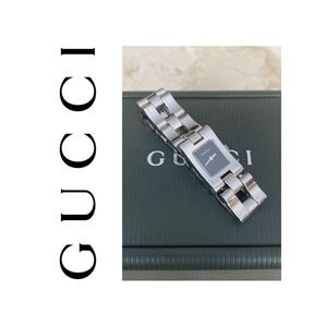 Gucci 2305L Chunky Modernist Stainless Steel Link Water Resistant Wristwatch